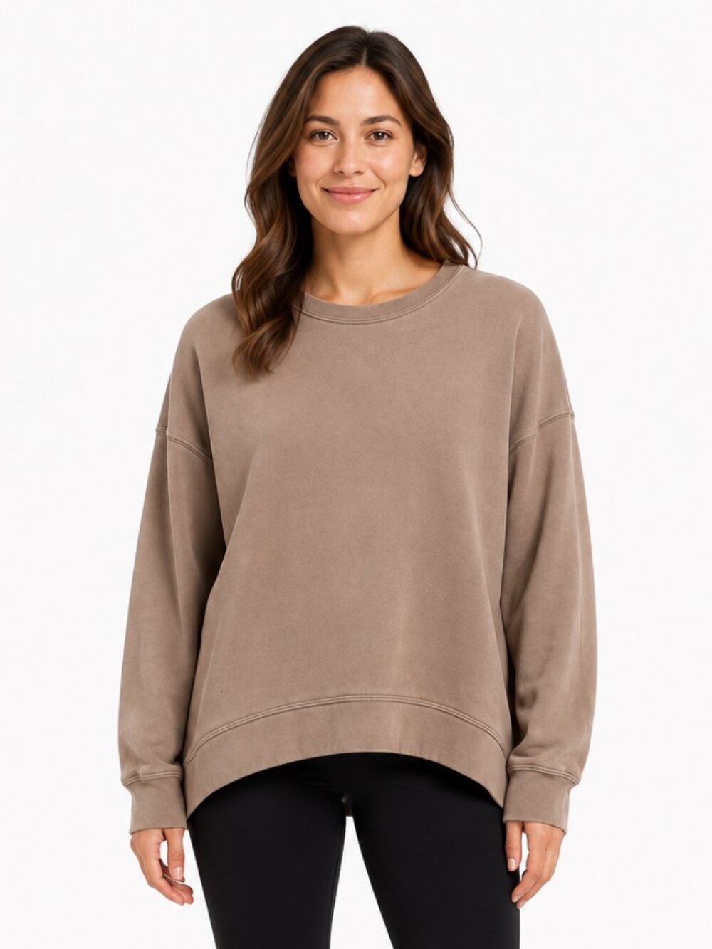 TCEC Oversized Crewneck Sweatshirt Taupe Small